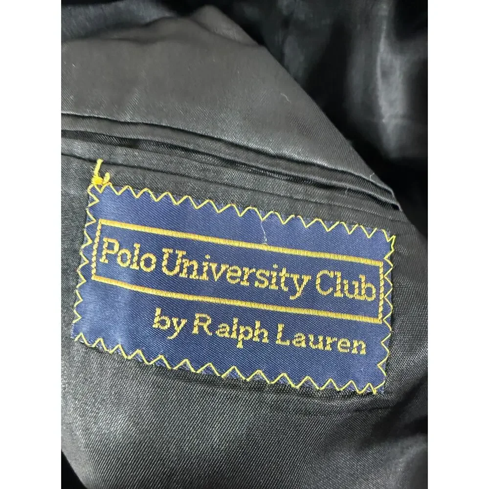 Ralph Lauren Size 40L Career Notched Blazer Jacket Black Long‎ Sleeve